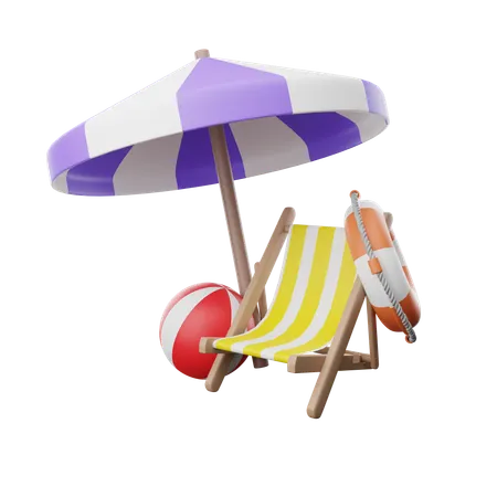 Deck Chair  3D Icon