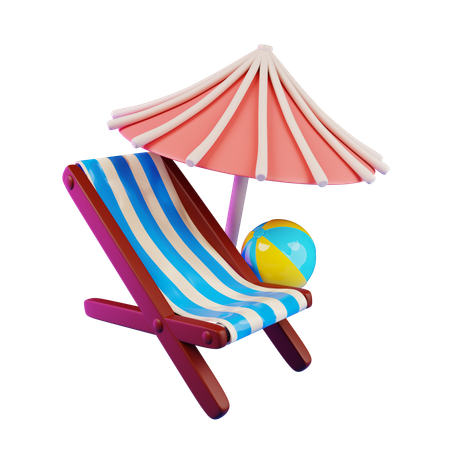 Deck Chair  3D Icon