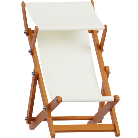 Deck Chair with Sunshade  3D Icon