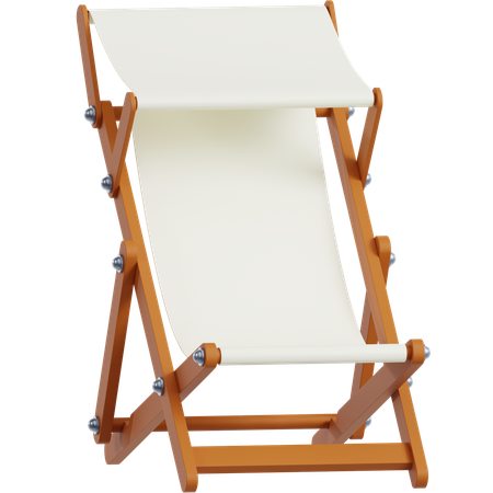 Deck Chair with Sunshade  3D Icon