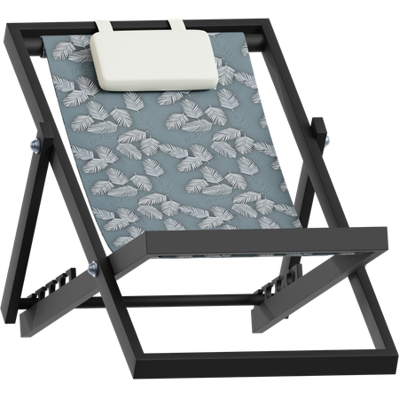 Deck Chair with Tropical Pattern  3D Icon