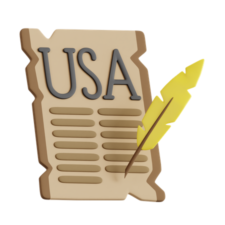 Declaración de estados unidos  3D Icon