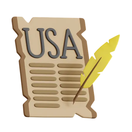 Declaración de estados unidos  3D Icon