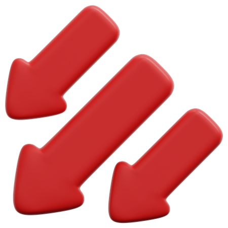 감소  3D Icon