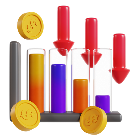 Declining Financial Graph  3D Icon