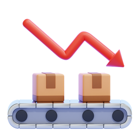 衰退産業  3D Icon