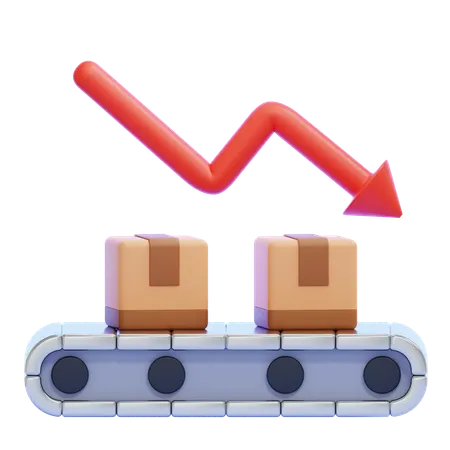 Declining Industry  3D Icon