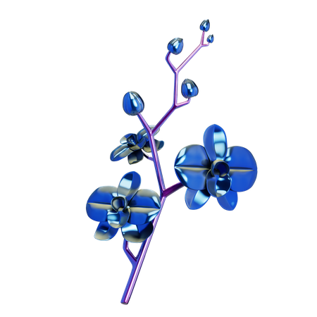 Décoration de fleurs bleues  3D Icon