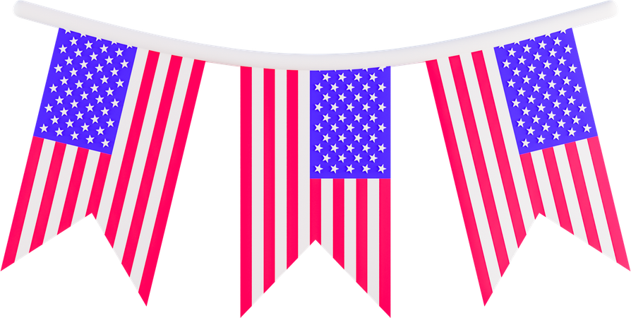 Decoração da bandeira americana  3D Icon