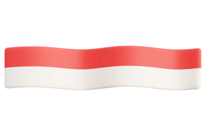 Decoração da bandeira da Indonésia  3D Icon