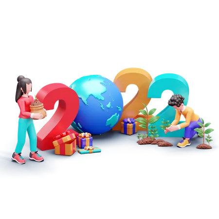Decoração de Ano Novo  3D Illustration
