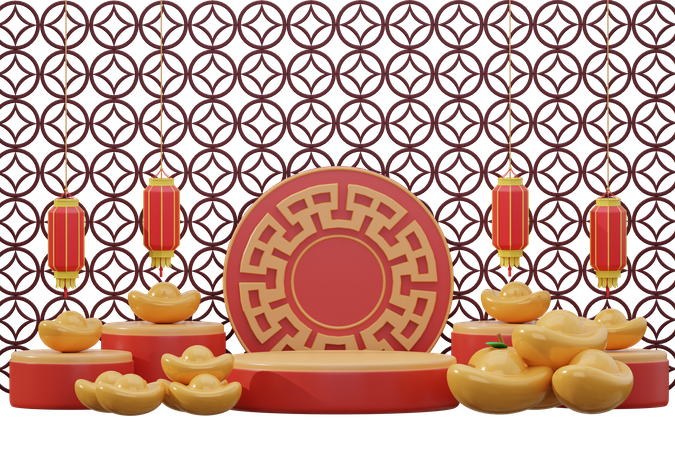 Decoração de Ano Novo Chinês  3D Icon