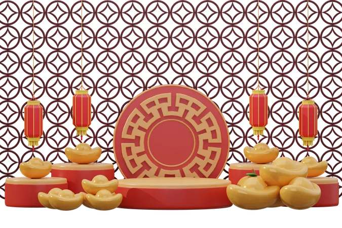 Decoração de Ano Novo Chinês  3D Icon