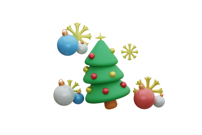 Decoração de árvore de Natal  3D Icon