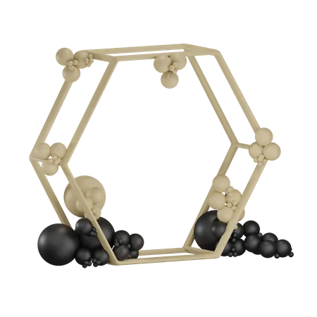 Decoração geométrica de casamento  3D Illustration