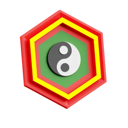 Decoração ying yang  3D Icon
