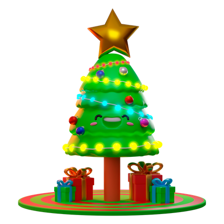 Decoración del árbol de Navidad  3D Illustration