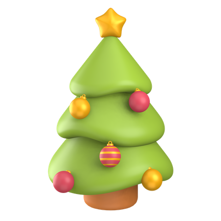 Decoración del árbol de Navidad  3D Illustration