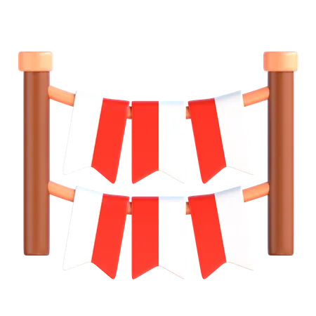 Decoración de la bandera de indonesia  3D Icon