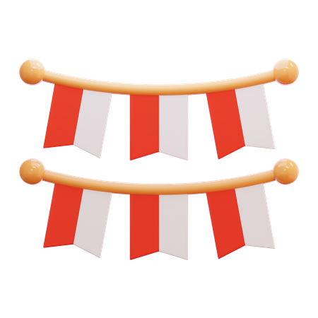 Decoración de la bandera de indonesia  3D Icon