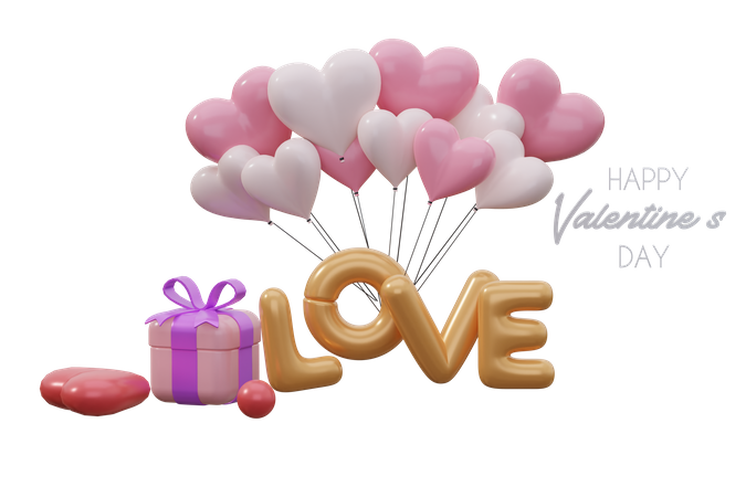 Decoracion de san valentin  3D Illustration