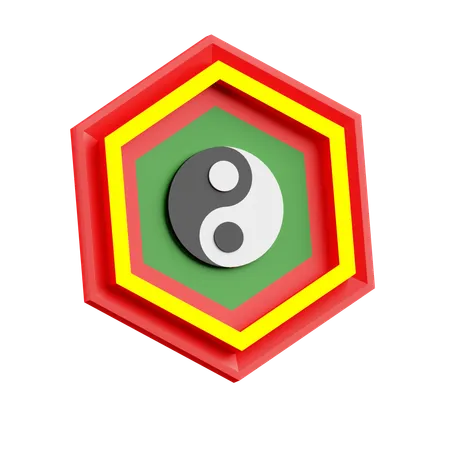 Decoración ying yang  3D Icon