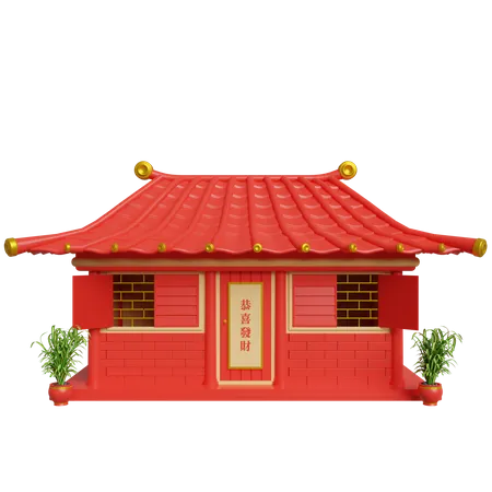 Decorações de casas chinesas  3D Illustration