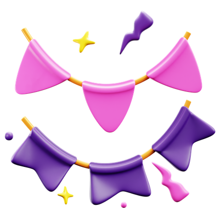 Decorated Ribbons  3D Icon