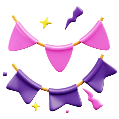 Decorated Ribbons  3D Icon