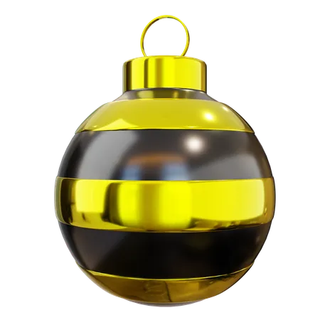 3 D Luxury Black And Gold New Year Ball Decoration 3D Icon