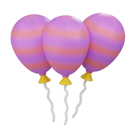 Decorative Balloons  3D Icon