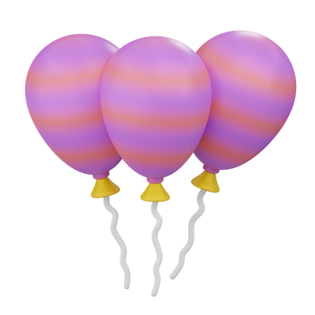 Decorative Balloons  3D Icon