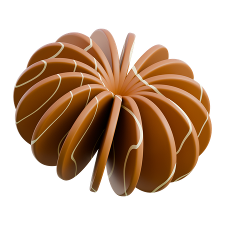 Decorative Brown Toy Caramel Stack  3D Icon