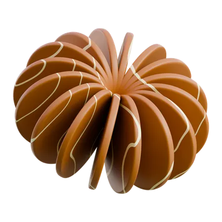 Decorative Brown Toy Caramel Stack  3D Icon