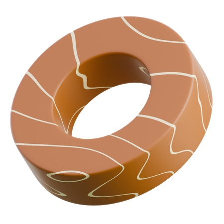 Decorative Chocolate Donut  3D Icon