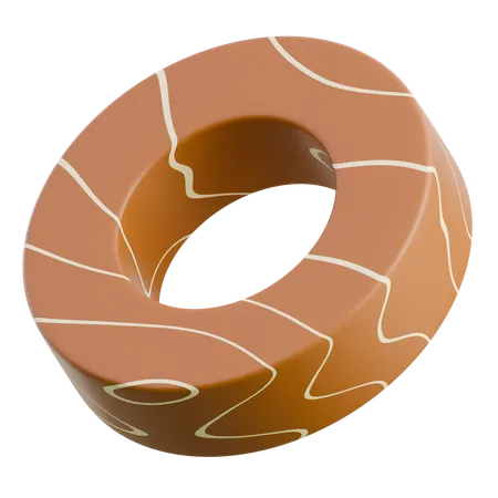 Decorative Chocolate Donut  3D Icon