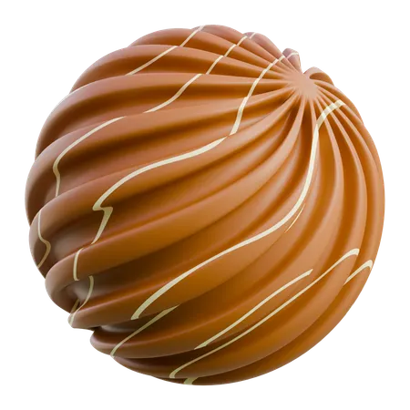 Decorative Chocolate Sphere  3D Icon