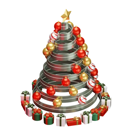 Decorative Christmas Tree  3D Illustration