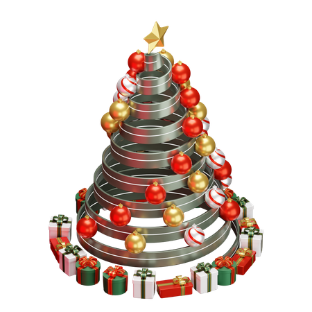 Decorative Christmas Tree 3D Illustration