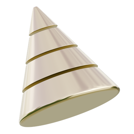 装飾的なクリスマスツリーの円錐形の抽象的な形  3D Icon