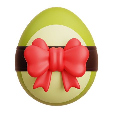 Decorative Easter Egg With Ribbon  3D Icon