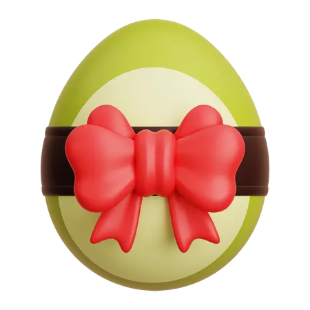 Decorative Easter Egg With Ribbon  3D Icon