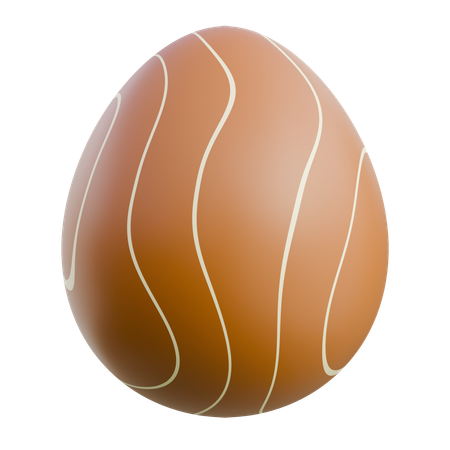 Decorative Egg With Stripes  3D Icon