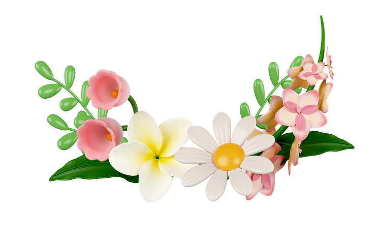 Decorative Flowers  3D Icon