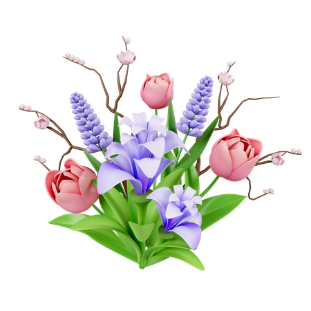 Decorative Flowers  3D Icon