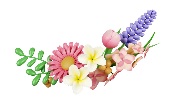 Decorative Flowers  3D Icon