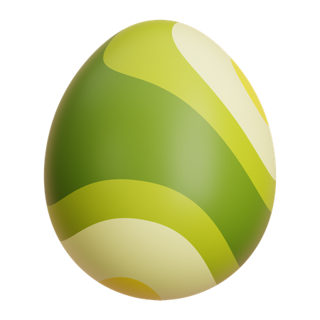 Decorative Green Easter Egg  3D Icon