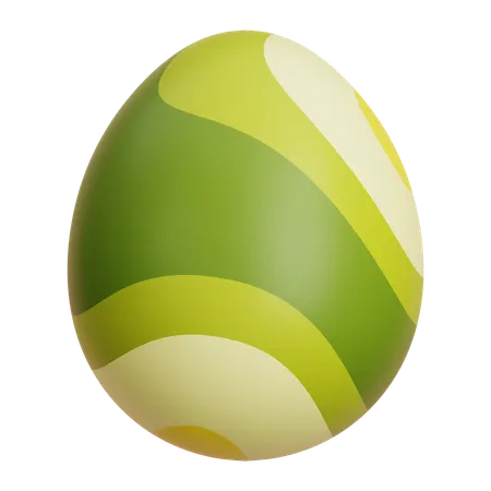 Decorative Green Easter Egg  3D Icon