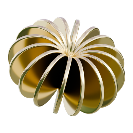 装飾的な金属製の花の彫刻抽象的な形状  3D Icon