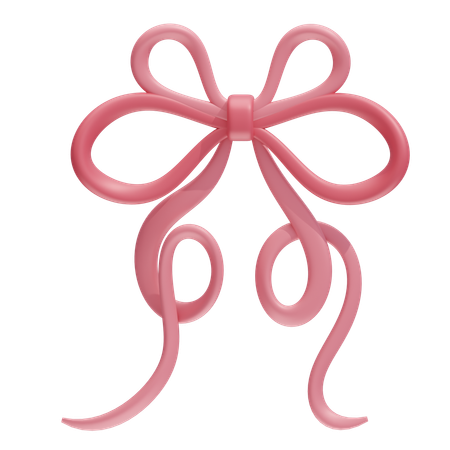 Decorative Ribbon With Spiral Tails  3D Icon